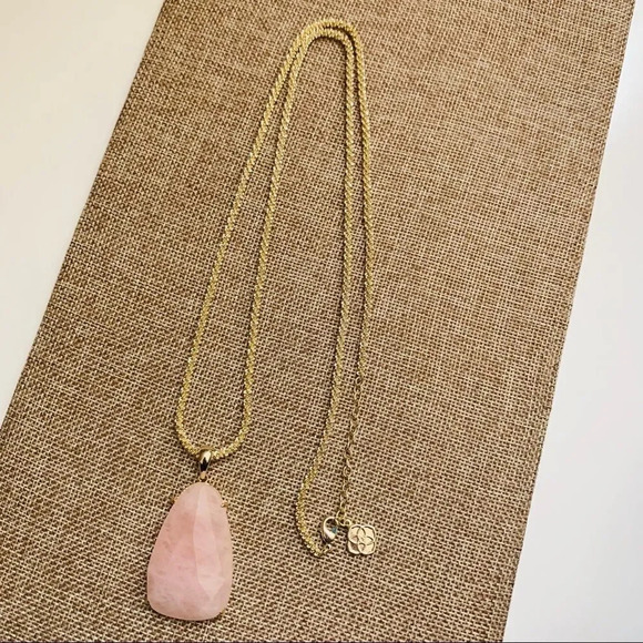 Kendra Scott Retired Rose Quartz Sandra Necklace - Picture 6 of 6